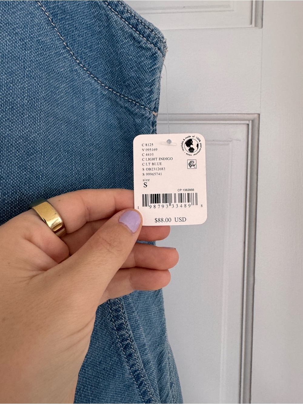 We The Free Light Blue Denim Short Overalls - Picture 4 of 5